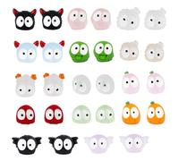 LALASTYLE 28Pcs Mini Resin Coal Ball Spirits Glow in the Dark Halloween Decor, Fairy Garden Figurines, Luminous Miniature Tiny Resin Figures for Dollhouse Decor, Aquarium, Micro Landscape