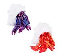 LALASTYLE 2PCS 3D Printed Animals Hermit Crab Fully Articulated Flexible Crustacean Toys, Cute Crab Animal Toys, Stress Relief Fidget for Anxiety, Unique Desk Decor for Home Office