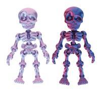 LALASTYLE 2PCS 3D Printed Halloween Skull Multi-color Movable Articulated Flexible Skull for Cosplay Outdoor Activities Parties