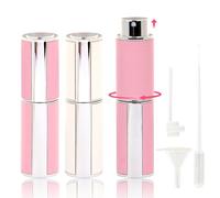 LALASTYLE 2PCS 8ml Leather-Wrapped Perfume Spray Bottles Elegant Refillable Travel Atomiser Set, Leakproof Mini Fragrance Dispenser for Handbag Gym Holidays