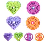 LALASTYLE 3D Printed Fidget Fingertip Toys 2PCS Heart-Shaped Fractal Fidget Hexagons & 2PCS Round Spinners, Stress Relief Sensory Toys Anxiety Relief