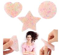 LALASTYLE 3PCS Skin Picking Fidget Toys,Pink Picking Fidget,Round & Heart & Star Shape Picky Pad,Stress & Anxiety Relief Fidget Pad