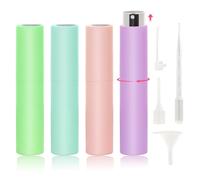 LALASTYLE 4PCS 10ml Refillable Perfume Spray Bottles Leakproof Travel Atomiser Set with Filling Tool, Portable Mini Fragrance Dispenser for Handbag Gym Holidays