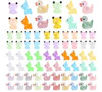LALASTYLE 60pcs Luminous Resin Animal, Tiny Toy Resin Frogs, Dogs, Ducks, Colorful Tiny Animals Glow in the Dark, Mini Landscape for Garden Dollhouse Ornament