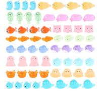 LALASTYLE 64 PCS Luminous Ocean Animals, Tiny Toy Resin Octopus, Crab, Shrimp,Dolphin, Sea Lion, Variety Pack Sea Creatures for Fairy Garden Accessories, Fish Tank, Miniature Landscape Home Decoration