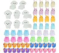 LALASTYLE 64pcs Luminous Resin Animal, Tiny Toy Resin Frogs, Dogs, Rabbit, Duck, Miniature Resin Frogs Glow in the Dark, Mini Landscape for Garden Dollhouse Decoration