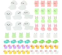 LALASTYLE 64pcs Luminous Resin Animal, Tiny Toy Resin Rabbits, Frogs, Turtles, Squirrels, Ducks and Dogs, Colorful Tiny Animals Glow in the Dark, Mini Landscape for Garden Dollhouse Ornament