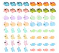LALASTYLE 64pcs Luminous Resin Animal, Tiny Toy Resin Tortoise, Dogs, Rabbit, Frog, Colorful Tiny Animals Glow in the Dark, Mini Landscape for Garden Dollhouse Ornament