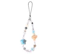 LALASTYLE Beaded Phone Wrist Strap, Pearl Seashell Starfish Camera Lanyard, Cute Digital Camera Charm, Bracelet Strap for Phone Bag Key Ring Wallet