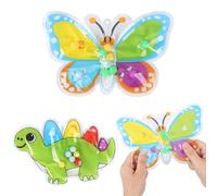 LALASTYLE Butterfly & Dinosaur Color Sorting Sensory Toys, Fine Motor Skills Montessori Learning Toy, Calming Fidget Toys, Educational Color Matching Game