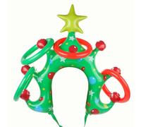 LALASTYLE Christmas Tree Ring Toss, Inflatable Christmas Tree Collar, Head Mounted Party Inflatable PVC Ring for Family Indoor Outdoor School Christmas