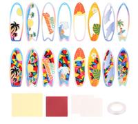 LALASTYLE DIY Surfboard Sun Catcher Craft Kit, 16PCS Colour Paper Window Decoration Set, Stained Glass Effect Paper Art, Creative Home Decor & Gift Activity