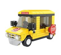 LALASTYLE Mini School Bus Building Blocks Set,102 Pieces City Vehicle Model Kit, Creative Construction Toy, Learning Educational Gift