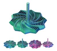 LALASTYLE Printed Expanded Sensory Fidget Star, Puzzle Decompression Hexagonal with Handle, Push Play Spinner for Adults & Teens (Green, 3.15in)