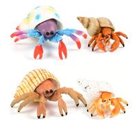 LALASTYLE Realistic Hermit Crab Figure, Hand-Painted Simulation Marine Model with Even Colour,Hermit Crab Ornament Decor for Home Display, Ocean Theme Party, Cake Topper