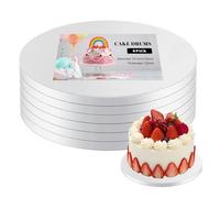 LALATOK cake boards 6 pieces 10inch/25cm reusable cake base plates for transport cakes round hard cake board for wedding
