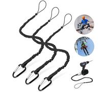 LALATOK Tool Lanyard 3pcs Extendable Safety Tool Tether 90cm-170cm Length with Thick Stainless Steel Carabiner Hook Fall Protection Anti Break For Roofers, Construction Maximum Weight 10kg/22lb