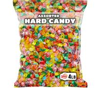 Lalees Hard Candy Mix - 4lb - Hard Candy Bag - Hard Candy Assortment - Rootbeer Rolls, Bon Bons, Fruit Kegs, Butterscotch and More