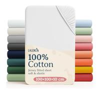 Laleni Cot Bed Sheets 100 x 100 cm Set of 2, Oeko-Tex Certified Soft 135 g/m² Cotton Travel Cot Sheets, White