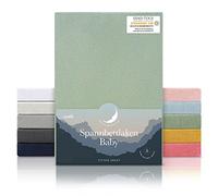 Laleni Cot Bed Sheets 40 x 90 cm Set of 2, Oeko-Tex Certified Soft 135 g/m² Cotton Travel Cot Sheets, Summer Green