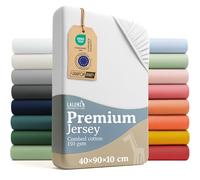 Laleni Fitted Sheet 40x90 cm for Stroller & Moses Basket, 100% Cotton, OEKO-TEX Certified, Soft Bassinet Mattress Cover, Breathable - White