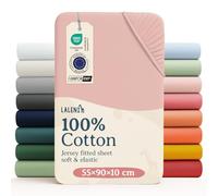 Laleni Jersey Fitted Sheet 55 x 90 cm Co-Sleeping Crib, Oeko-Tex Certified 100% Cotton Cradle Cover, Stroller Fitted Sheet, Baby Bedding Pink