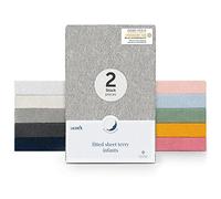Laleni Set of 2 Terry Towelling Fitted Sheets for Cot Bed - Fitted Sheet 60 x 120 cm Oeko-Tex 100 Certified Moonlight Grey
