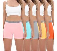 LALESTE Women's Cotton Boxer Briefs 3" Inseam Underwear Boy Shorts Panties 5 Pack, Multicolor-1-5 Pack, L
