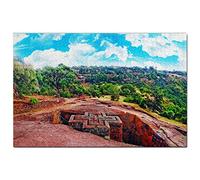 Lalibela Ethiopia Jigsaw Puzzle 500 Piece Rock-Hewn Churches Of Lalibela Ethiopia Puzzle Game Artwork Travel Souvenir 52x38CM