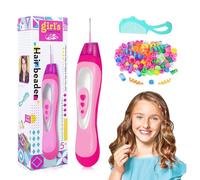 Lalieffacely Hair Braiding Kit,Hair Braider Machine,Birthday Presents for Kids,DIY Hair Princess Decoration with Comb Hair Beads for Braids,Hair Accessories & Toys for Girls 3-14 Year Old(White)