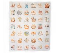 Lalikul Fabric Beige/Cream, 100% Cotton Pictures, 42 Different Motifs, Fat Quarters, Charm Packs, Ideal for Quilts, Sewing, Blankets, I Spy Games for Kids. 36" x 31" Continuous Panel