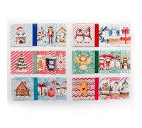 Lalikul Fabric Christmas, 100% Cotton Charm Packs, Fat Quarters, 42 Different Motifs, Fat Quarters, Ideal for Quilts, Sewing, Blankets, I Spy Games for Kids, 5" x 5" Squares.