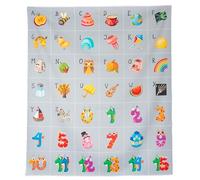 Lalikul Fabrics Alphabet & Numbers. Cotton Charm Packs, Fat Quarters Bundles, 42 Different Motifs. Ideal for Quilts, Sewing, Blankets, and I Spy Games for Kids, 36" x 31" Continuous Panel