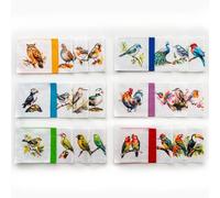 Lalikul Fabrics Birds. Cotton Charm Packs, Fat Quarters Bundles, 42 Different Motifs. Ideal for Quilts, Sewing, Blankets, and I Spy Games for Kids, 5" x 5" Squares.