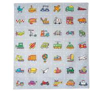 Lalikul Fabrics Transport. Cotton Charm Packs, Fat Quarters Bundles, 42 Different Motifs. Ideal for Quilts, Sewing, Blankets, and I Spy Games for Kids, 36" x 31" Continuous Panel