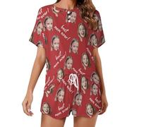 LALILIESS Best Mom Ever Personalized Face Photo Short Pajama Sets, Custom Mom Homewear Sleepwear, Happy Mother's Day PJ, We Love You
