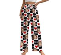 LALILIESS I Love My Mum Personalized Face Photo Pajama Pants, Custom Mom Pj Pants, Happy Mother's Day Pjs, We Love You, Best Mom Ever