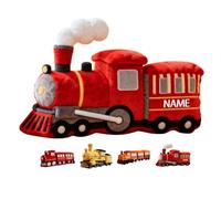 LALILIESS Personalized Train Shaped Pillow with Name Cute Car Theme Pillow for Bed Sofa Car Couch Decor Train Cushion Party Decor Gift for Boy Girl Kid Family Friends Driver