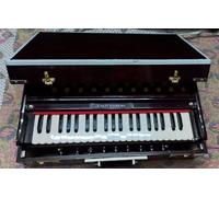 Lalit Kishori 9 Stops, 3-1 2 Octaves Harmonium | Orignal Indian Musical Instrument | Classical Sound System Hard Key | Sangeet Special Double Reed | Numbered Locks with Padded Bag