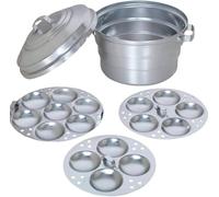 Lalit Kishori Traditional Indian Aluminium Idli Maker | Idly Cooker | Idli Pot Steamer | Cooking Container (Silver, 25 Idli)