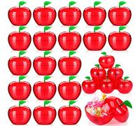 Lallisa 10 Pcs Plastic Apple Container Back to School Party Favor Teacher Gifts Plastic Apple Shaped Candy Jar Box Student Gift from Teacher for First Day of School Birthday Christmas Party Favor