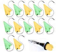Lallisa 12 Pcs Clarinet Swab Cleaning Cloth Swab for Inside Tube Cloth Clarinet Cleaner Pull Through Instrument Cloth with Weighted String for Clarinet Flute Piccolo Sax Saxophone(Green, Yellow)