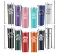 Lallisa 12 Sets Thank You Gifts for Men Women Insulated Stainless Steel Travel Tumbler Mug 20oz Inspirational Appreciation Christmas Gifts for Boss Teacher Employee Coworker Friends(Mixed Colors)
