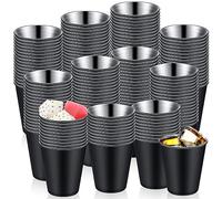 Lallisa 2 oz Stainless Steel Shot Glasses Metal Cups Small Unbreakable Shot Glass for Espresso Whiskey Bar Home Restaurant Camping Barware Gift (Black,200 Pcs), YIU-LALLISA-3435