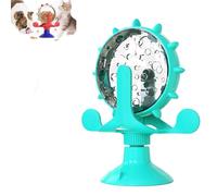 Lally-Pet Food Spinning Windmill, Pet Food Spinning Windmill Dispenser, 360° Rotating Windmill Toy, Cat Leaking Rotating Windmill Toy, Cat Treat Dispenser (Blue)