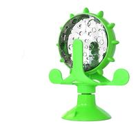 Lally-Pet Food Spinning Windmill, Pet Food Spinning Windmill Dispenser, 360° Rotating Windmill Toy, Cat Leaking Rotating Windmill Toy, Cat Treat Dispenser (Green)