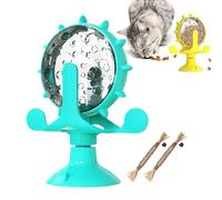 Lallypet - Lally Pet Food Spinning Windmill, 360° Rotating Windmill Suction Cup Toys, Windmill Cat Toy Dog Food Dispenser Interactive Pet Leaking Rotating Wheel Treat Dispenser Puzzle Toy (Blue)
