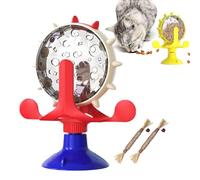 Lallypet - Lally Pet Food Spinning Windmill, 360° Rotating Windmill Suction Cup Toys, Windmill Cat Toy Dog Food Dispenser Interactive Pet Leaking Rotating Wheel Treat Dispenser Puzzle Toy (Red)