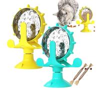 Lallypet - Lally Pet Food Spinning Windmill, 360° Rotating Windmill Suction Cup Toys, Windmill Cat Toy Dog Food Dispenser Interactive Pet Leaking Rotating Wheel Treat Dispenser Puzzle Toy (2*B)