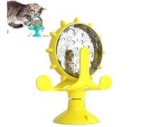 Lallypet,Lallypet Food Spinning Windmill, Windmill Cat Dog Toys, Interactive Cats Toy, Pet Slow Feeder Toy, 360 Rotating Design with Suction Cup, Funny Cat Leak Ball Automatic Feeder Toys (Yellow)